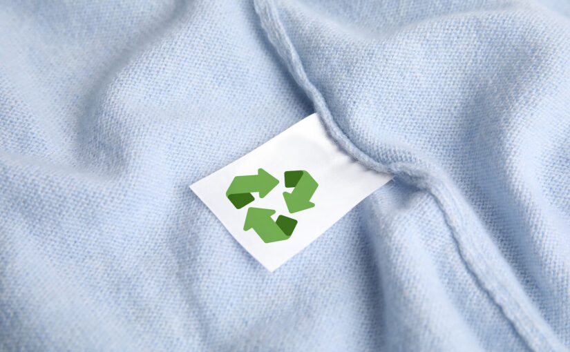 peace of cotton with recycle icon